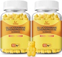Wegańska Glukozamina Chondroitin Gumiaki, Suplement wsparcia dla dorosłych Mężczyźni i kobiety, 1500mg Dodatkowa siła Glukozamina z Chondroitin MSM Turmeric Elderberry for Health