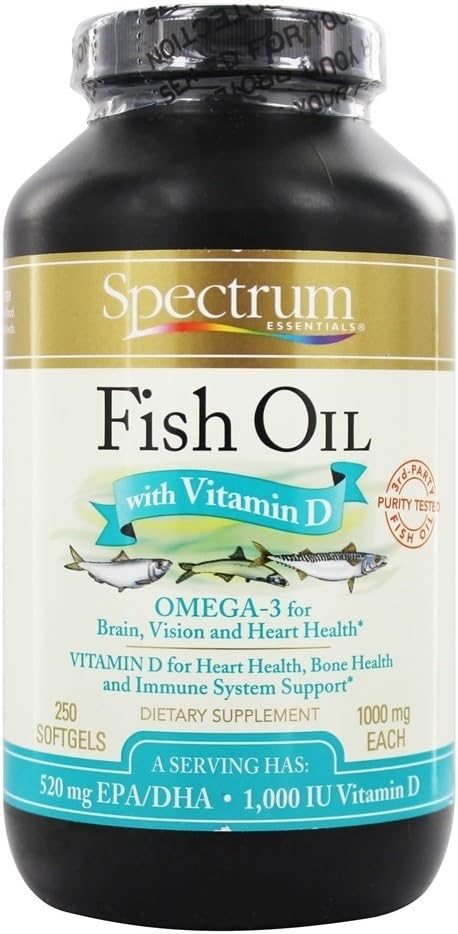 Spektrum Essentials Olej rybny z witaminą D - 250 Softgels