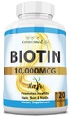 Biotin 10 000 µg Wysoka moc - Naturalne włosy, skóra, paznokci i metabolizm 120 Kapsułki