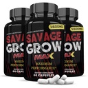 Uzasadnione laboratoria (3 opakowania Savage Grow Max 1600MG Advanced Men 's Heath Forteca 180 kapsułki
