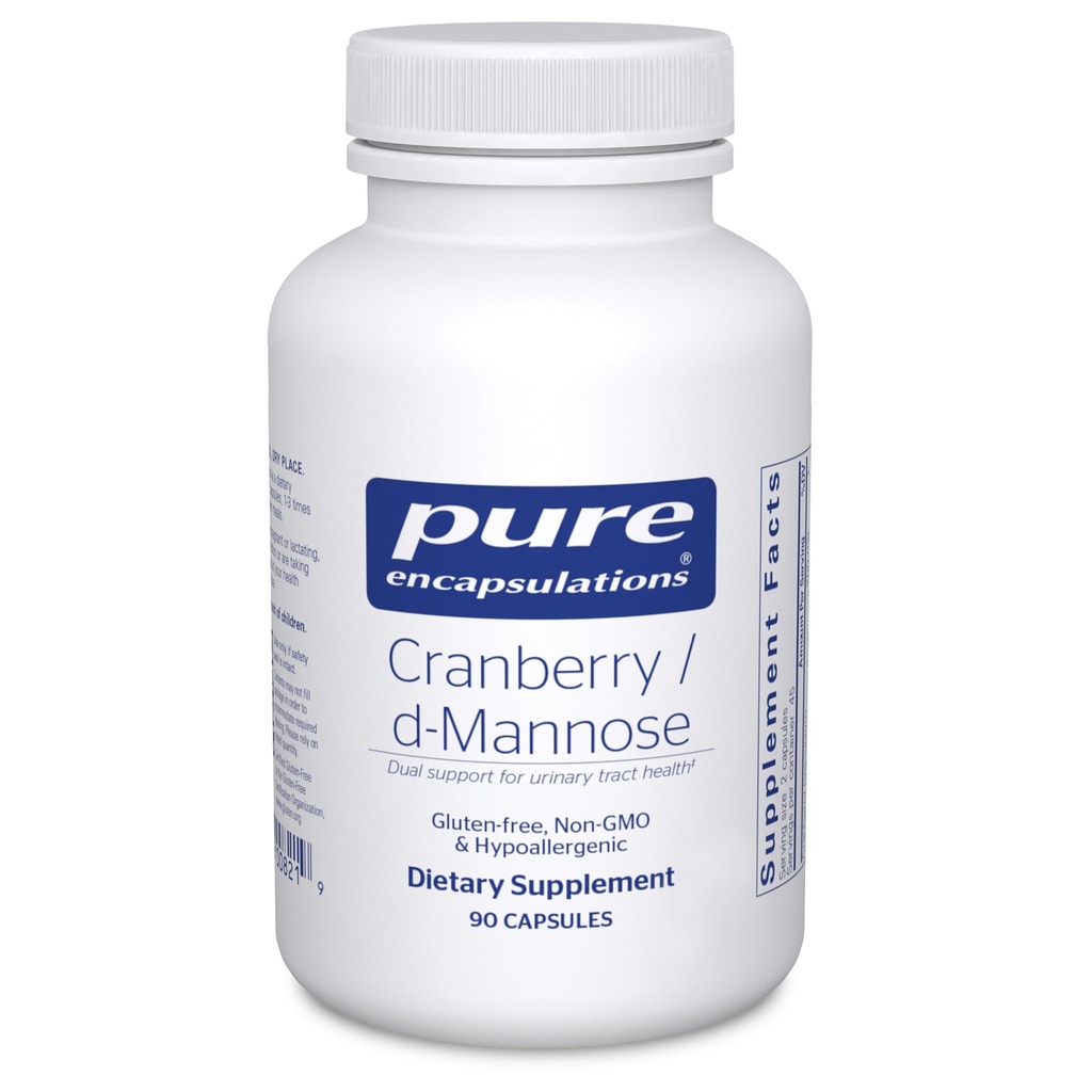 Pure Encapsulations Cranberry D- Mannose - Supports Urnary Tract Health * - with Cranberry Fruit Solids - Vegan & Non-GMO Dietetic Supplement - 90 Kapsułki