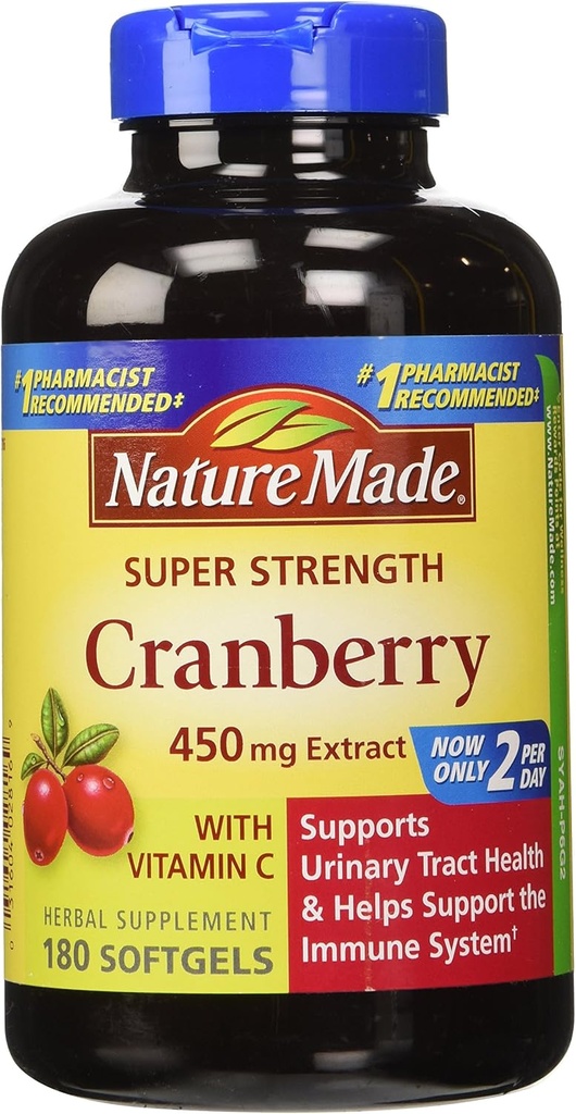 Natural Made Cranberry 450mg Extract 180 Softgels