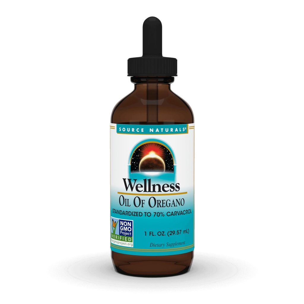 Źródło Naturals Wellness Oil of Oregano, Standaryzowane do 70% Carvacrol * - 1 Fluid oz