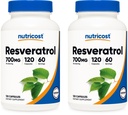 Nutricost Resveratrol 700mg; 120 Kapsułki roślinne - 50% Trans- Resveratrol (2 butelki)