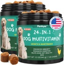 Dog Vitaminy i suplementy, Senior & Puppy Multivitamin dla psów Wsparcie z Glukozaminy Chondroitin Omega Probiotyki - Pies Multivitamin Chewable dla Hip & Joint, Skóra, Immune - (Kurczak 240 Ct)