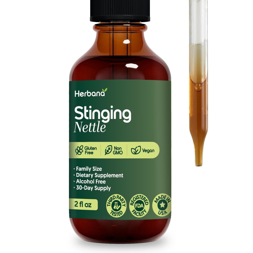 Stinging Nettle Leaf and Root 2 fl oz Liquid Extract - Naturalne Urynary & Nerki Wsparcie dla człowieka i kobiety - Organic Urtica Dioica - Wysokiej mocy suplement ziołowy - 45- Day Supply