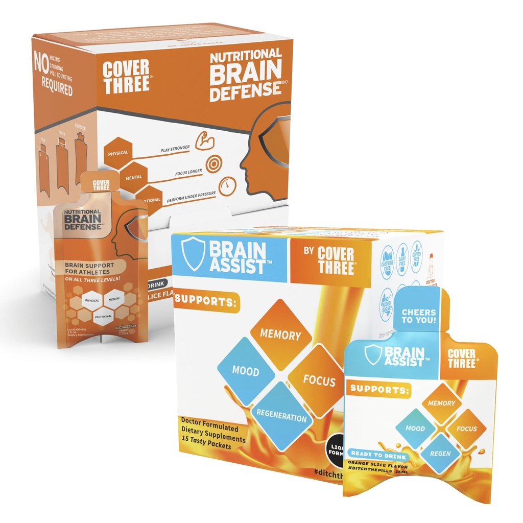 Brain Assist + Brain Defense Assist 124; Wsparcie Focus, Pamięć, Klarowność, Koncentracja, Regeneracja Wsparcie Assist 124; Omega Fish Oil, Resveratrol, Turmeric, Urydyna, Kurkumina, Witamina C