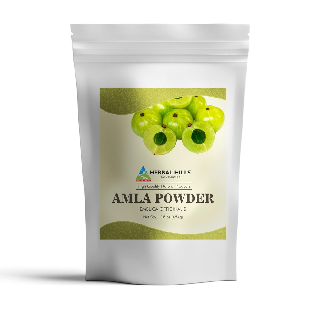 HERBAL HILLS Amla Powder 454 GMS Indian Gooseberry Emblica Officinalis Rich in Antioksydant (16 Ounce Pack of 1)