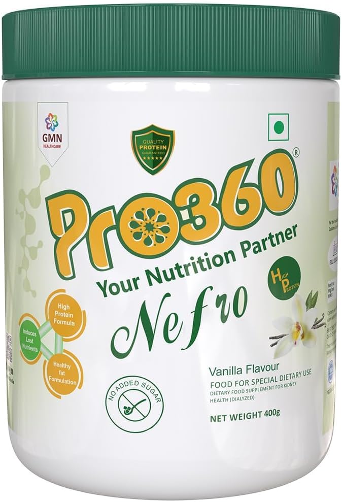 Nefr.o HP 400g (FKA Nephro) - Dializa Care Nutritional Supplement Powder - High Protein Formula wzbogacona L- Tauryna, L- Karnityna dla Nerki / Nerki Zdrowie - No Added Sugar, Vanilla Flavour