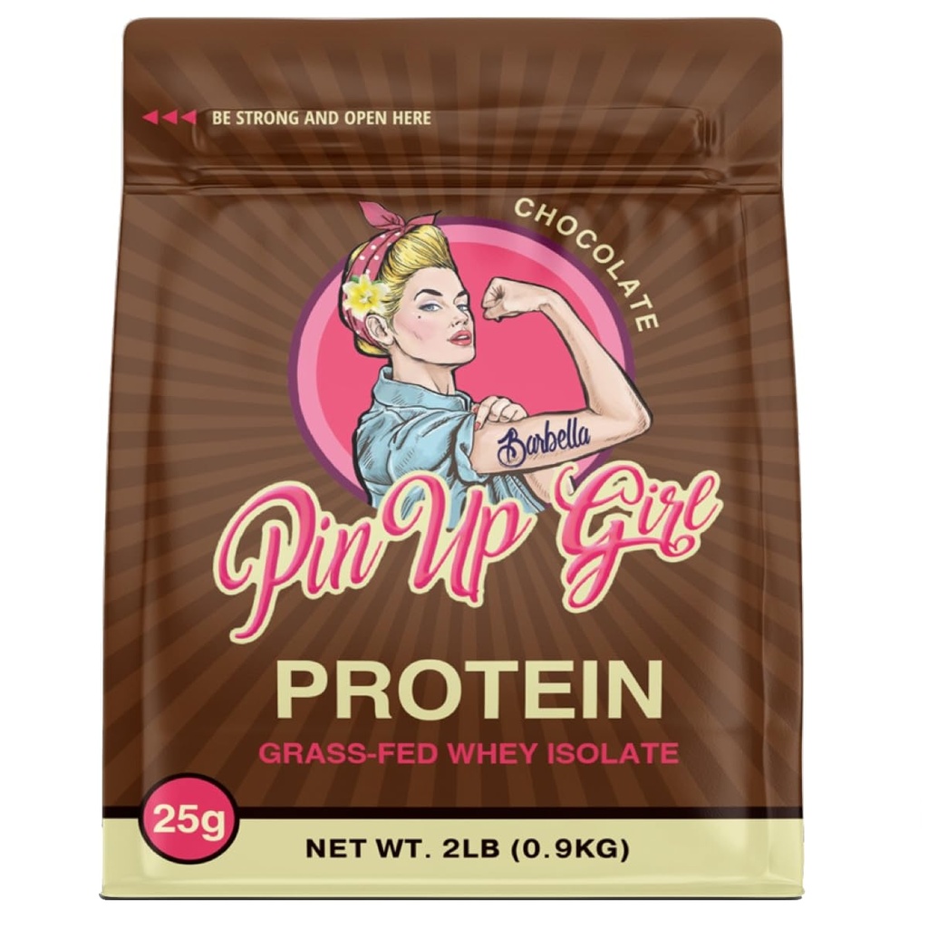 Pin Up Girl Protein Protein Izolat serwatki proszek 124; Czekolada holenderska 124; 25g białka na serwowanie 124; Premium Muscle- Building białka serwatki dla kobiet 124; Tłuszcz wolny, niskie kalorie, niskie węglowodory, bez dodatku cukru (32 uncje)