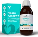 Vegan Omega 3 Liquid, from Microalgae, 800mg of EPA DHA, with Vitamin D3, Supports Heart, Brain, and Eye Health, Natural Fish Oil Alternative, UK Made, Mild Orange Flavoured