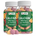 JumV Wapń 500mg z witaminą D3 - Malina i Pomarańczowy Flavor Wapnia Witamina D Gummie, Żute suplement wapnia dla dzieci i dorosłych, Witamina D Wapnia Gummie (60 Licznik (Opakowanie 2))