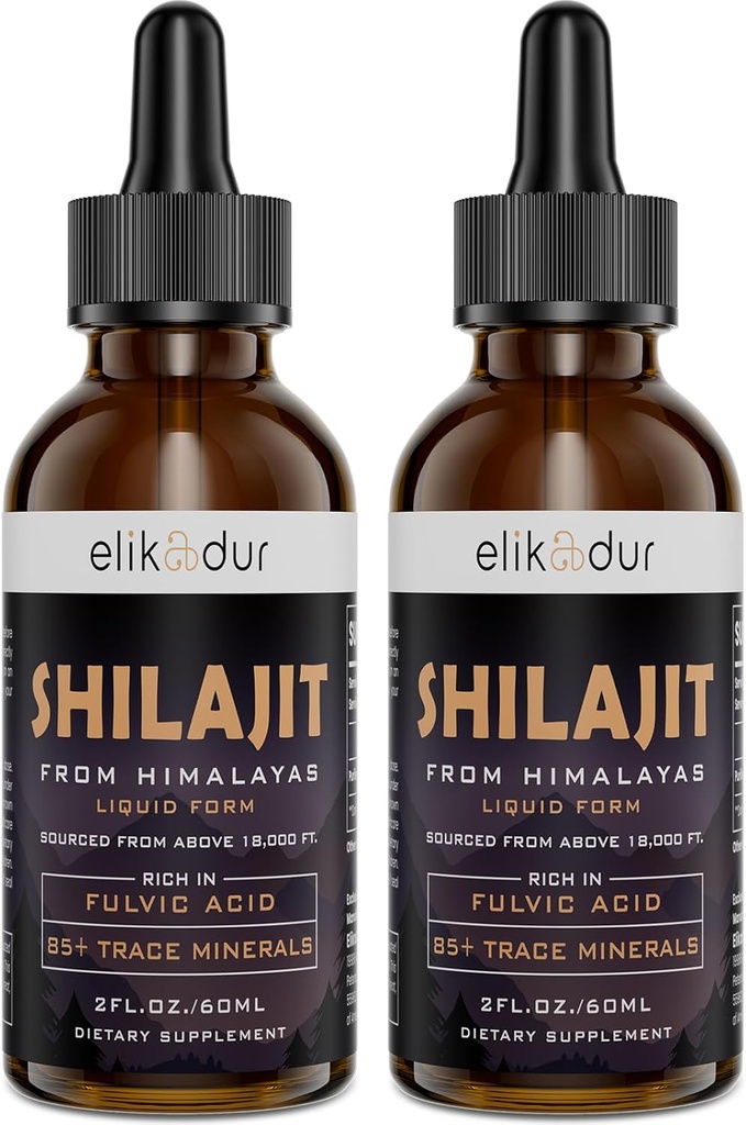 Shilajit Resin Organic Liquid Supplement, Shilajit Himalayan Organic, Shilajit Liquid Drop, Shilajit Drop zawiera 85 Minerały śladowe, Alternatywa dla Resin & Kapsułki, 120 ml