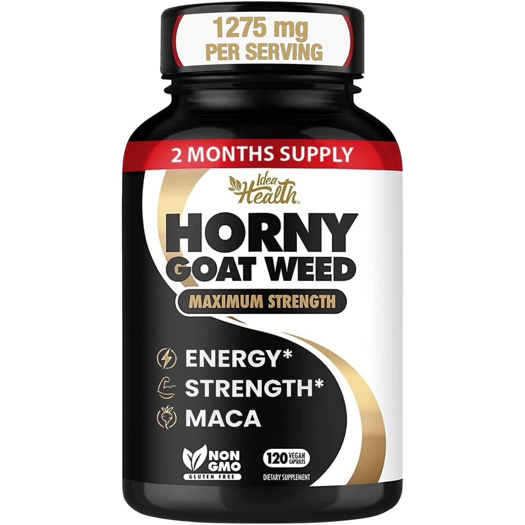 Napalone Goat Weed 1275 mg MAX STRENGTH w / Maca (2-miesięczne dostawy) - Kompleks energetyczny i wydajnościowy dla mężczyzn i kobiet 124; 120 Kapsułek wegańskich
