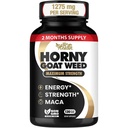 Napalone Goat Weed 1275 mg MAX STRENGTH w / Maca (2-miesięczne dostawy) - Kompleks energetyczny i wydajnościowy dla mężczyzn i kobiet 124; 120 Kapsułek wegańskich