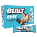 Built Bar, Puff Protein Bars, Puff Kokosowy, 17g Przekąski białkowe, On- The- Bary, Tylko 140 Kalorii, 6 g Cukier, Kolagen, Gluten Free, 12 Hrabia