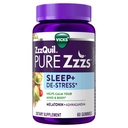ZzzQuil PURE Zzzs De- Stress 2 mg Gummies melatoniny,, Pomoc snu dla dorosłych, Ashwagandha dla wsparcia stresu, 60 Gummies