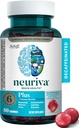 NEURIVA Plus suplement mózgu do pamięci, skupienia i koncentracji + funkcja kognitywna z witaminami B6 & B12 i klinicznie testowanymi nootropikami Fosfatydyloseryna i Neuroczynnik, 50ct truskawkowe gumki