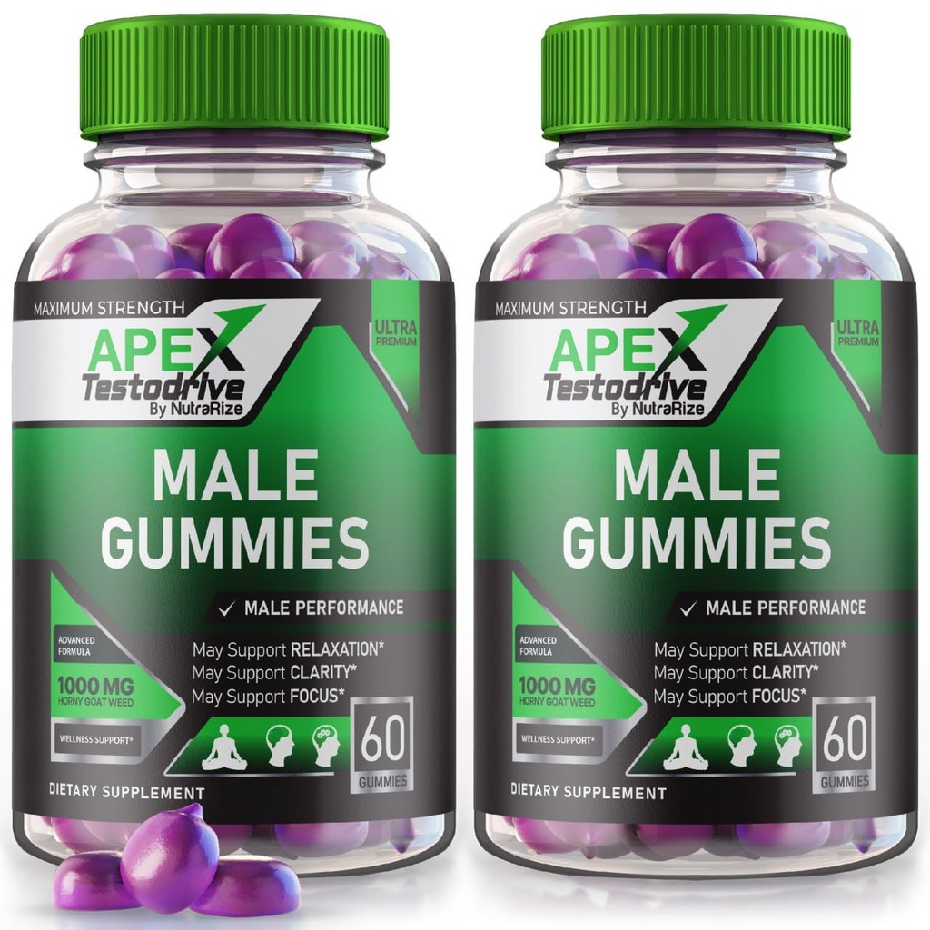 (2 Pack) Apex Testodrive, Apex Testodrive Suplement diety dla mężczyzn, Apex Testodrive Won All- Natural Formula dla ogólnego Wellness i Peak Performance, Apex Testo Drive Gomitas Review (120 Gummies)