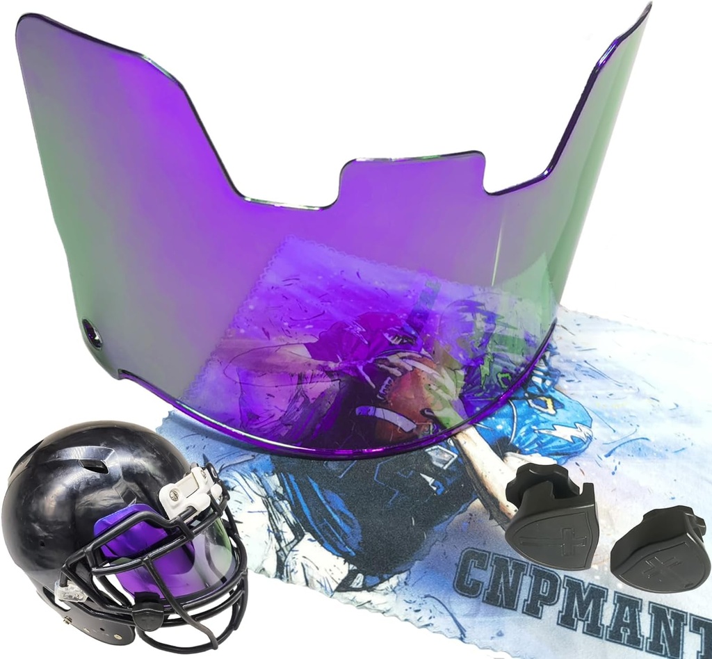 No Football Football Visor, Youth and Adult Football Helmet Viosor. Wizor ochrony twarzy do akcesoriów do hełmu piłkarskiego, odporność na wstrząsy, odporny na wstrząsy, blok UV, redukuje wzrok, OK Clarity