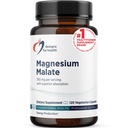 Wzory dla zdrowia Magnezu Malate - Chelated Magnezu jako Di Magnezu Malate - Wysoce Biodostępna Forma wsparcia energii, Bone Health + Odzysk mięśni (120 Magnezu Malate kapsułki)