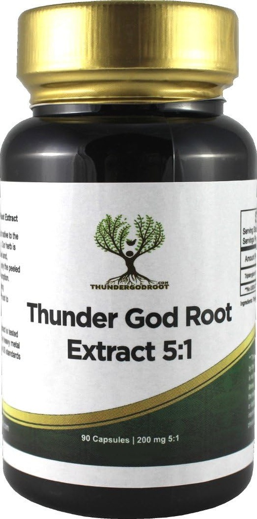 Thunder God Vine Root 5: 1 Suplement - Tripterygium Wilfordii Herbal Supplement - 200mg kapsułki z Lei Gong Teng Extract - Thunder God Vine Extract z Triptolidem - 90 kapsułek
