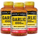 MASON naturalny olejek czosnkowy 1000 mg, 300, Softgels Day Supply, obsługuje normalne funkcje cyrkulacyjne, 3 Pack