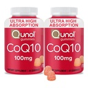 Qunol CoQ10 Gummies, CoQ10 100mg, Pyszne suplementy gumowe, Pomaga wspierać zdrowie serca, Wegan, Gluten Free, Ultra Wysoka Absorpcja, 2 Miesiąc Dostawy (60 Count, Pack of 2)
