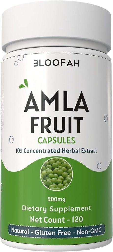 Amla Fruit Capsules 500mg Ximax 124; koncentrat 10: 1 Ekstrakt Phyllanthus Emblica Ximax 124; Natural Herbal Supplement Xion124; Non-GMO, Gluten- Free Xion124; Tradycyjna formuła Wellness (120 Count (Pack of 1))