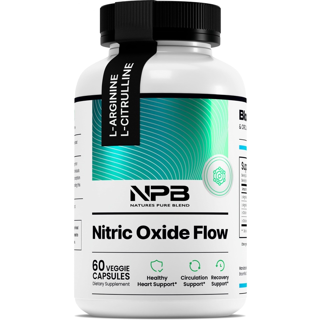 Natural 's Pure Blend Aciric Supplements for Men - L- Arginine L- Citrulline - Heart Support & Flow Circulation Booster - 1500MG L Arginine i L Citrulline, Wstępny trening, Bodybuilding