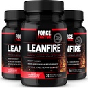 FORCE FACTOR LeanFire, 3- Pack, PreWorkout Energy Pills z Green Tea Extract i kofeiny, aby zwiększyć energię, Zbuduj szczupłe mięśnie, poprawić wydajność atletyczną, i zwiększyć ostrość, 90 Kapsułki
