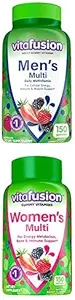 Paleta vitafusion Dorośli Gummy Witaminy dla mężczyzn, Berry Flavored Daily Multivitamin dla mężczyzn, 75 Day Supply, 150 Count + Vitafusion Womens Multivitamin Gummies, 75 Days Supply, 150 Count