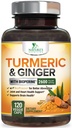 Kurkumina kurkumina suplement 2600mg - z organiczną Ginger & Turmeric, BioPerine Black Pepper Extract 95% Kurkuminoidy - Advanced Absorption Joint & Antioksydant Dodatkowe wsparcie siłowe - 120 Kapsułki