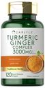 Carlyle Turmeric and Ginger Supplement 3000 mg Supplement 124; 120 Softgel Capsules British 124; Turmeric Curcumin Complex British 124; with Black Pepper Extract British 124; Non- GMO, Gluten Free