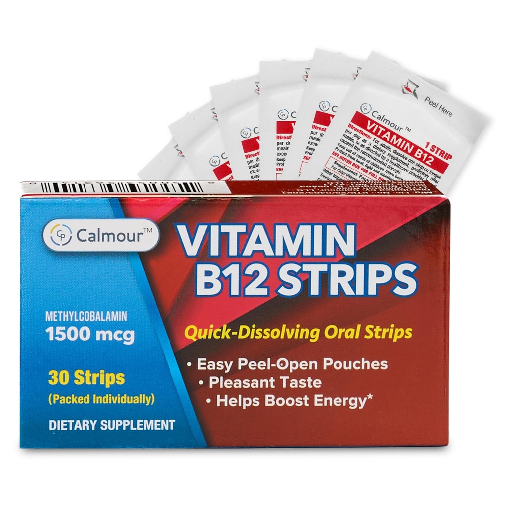 Witamina B12 Paski 30 Opakowania 124; Łatwe Doustne Rozpuszczalne Miętowe Paski zapachowe 124; 1500 µg Paski do opalania 124; VIT B12 Rozpuścić pod językiem 124; Metylokobalamina B- 12 Formuła witaminy 124; Vegan Friendly & Gluten Free