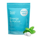 Minty kofeinowe energii NeuroGum (180 kawałków) - Cukier wolny od L- teaniny + naturalnej kofeiny + witaminy B12 & B6 - Energia nootropowa i suplement ogniskowy dla kobiet i mężczyzn - Keto & Vegan, Peppermint Flavor
