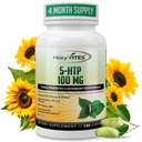 MoxyVites 5HTP 100mg Suplement, Plus B6, 5 HTP Organic Whole Food - Najlepszy booster serotoniny - Non-GMO, 120 Kapsułki wegańskie