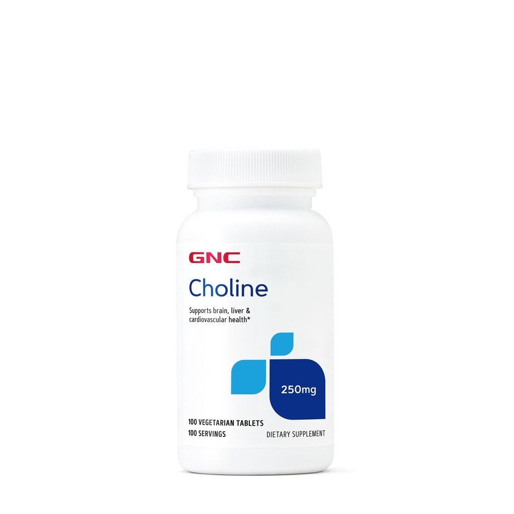 GNC Choline 250mg < 124; Supports Brain, Liver and Cardival Health < 124; Vegetarian ≤ 124; 100 Count