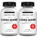 Research Labs Organic Lions Mane Supples, 2 Fer 1 Ad - 240 Kapsułki w / Patent Litropane ™ Immune System Booster Nootropic Brain Support Support Supplement. 10X Wyciąg porównywalny 18000mg