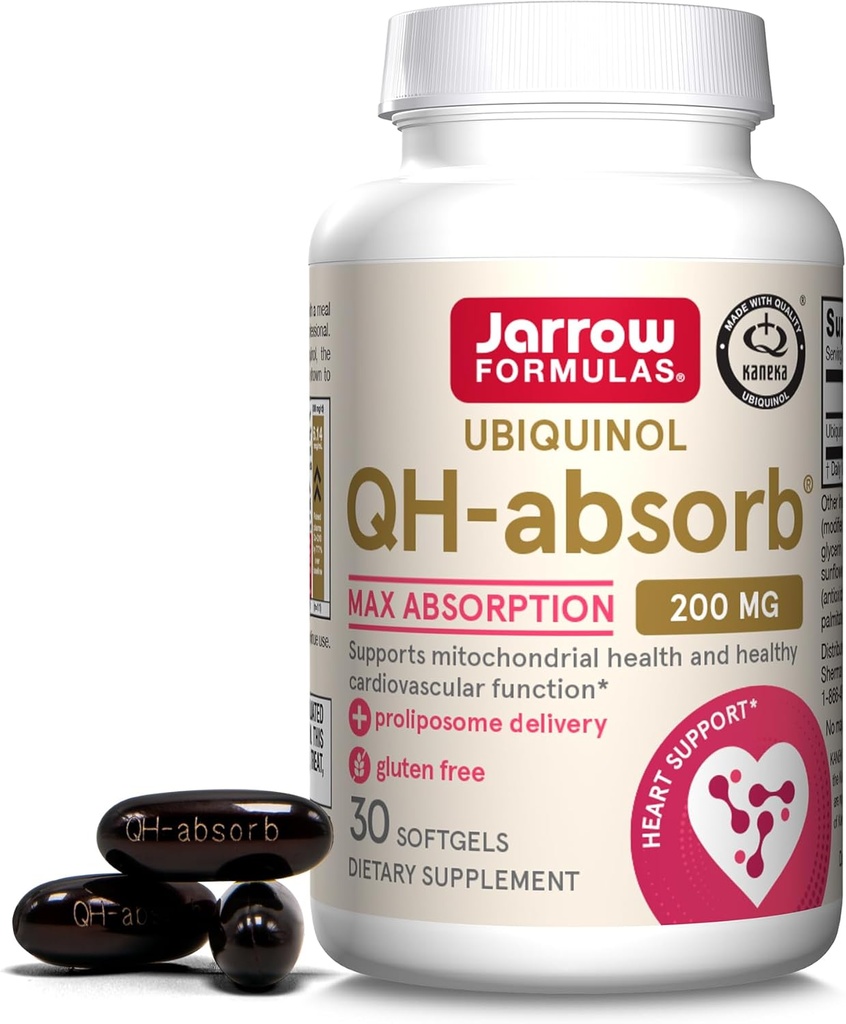 Jarrow Fixas CoQ10 200mg Softgels - 30 Day Supply, Ubiquinol Co Q 10 Supplement for Cardioviral Health, 30 Softgels