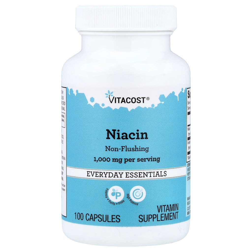 Witakost Niacyna Nie - Flushing - 1000 mg na jedną porcję - 100 kapsułek