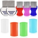 Labota 9 Pcs Lice Combs, Flea Combs, Hair Comb Double Sided Fine Tooth Combs, Usuwanie łupieżu Comb with Metal Teeth, Stal nierdzewna i Nit Comb for Head Lice