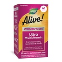 Nature 's Way Alive! Witaminy dla kobiet 50 Plus, Kompletna Multivitamina, Formuła o dużej mocy, Metylowane B12, Bezglutenowe, 60 Tabletki