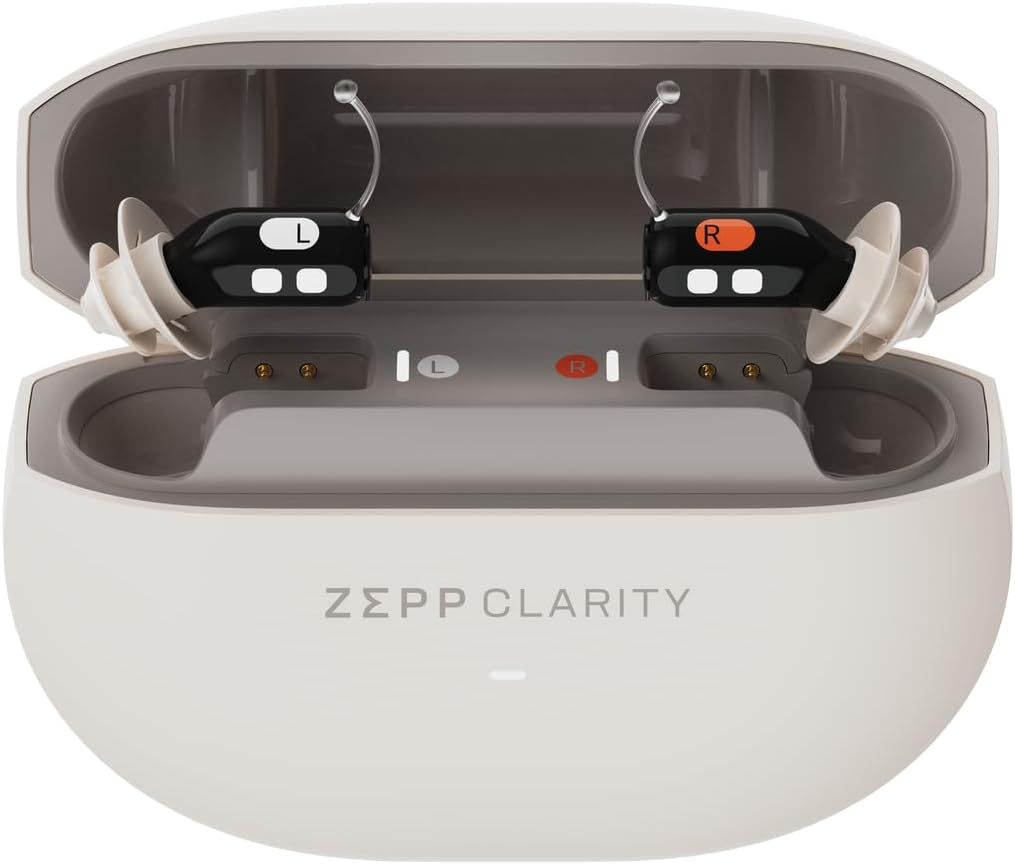 Jedna pozagiełdowa pomoc słuchowa dla seniorów - prawie niewidoczne, Adaptive Sound, 18 HR Bateria, Bezprzewodowy i USB Ładowanie Case, Kontrola aplikacji, Lifetime Service & Audiology Care