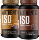 Jacked Factory Autentic ISO Grass Fed Whey Protein Isolate Powder - Niskie węglowodany, Non-GMO Muscle Building Protein w / No Fillers (Czekoladowy masło orzechowe, 30sv) & (Czekolada, 30sv)