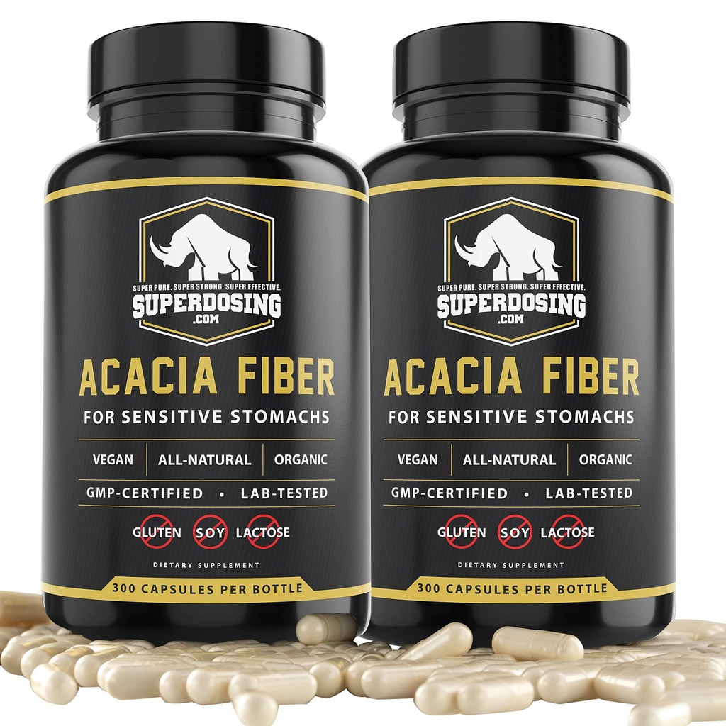 Szybkie aktorstwo, Organic Acacia Senegal Fiber Kapsułki 600pk. Naturalne rozpuszczalne Fiber Suplement Pill. Vegan Kapsułki prebiotyczne.