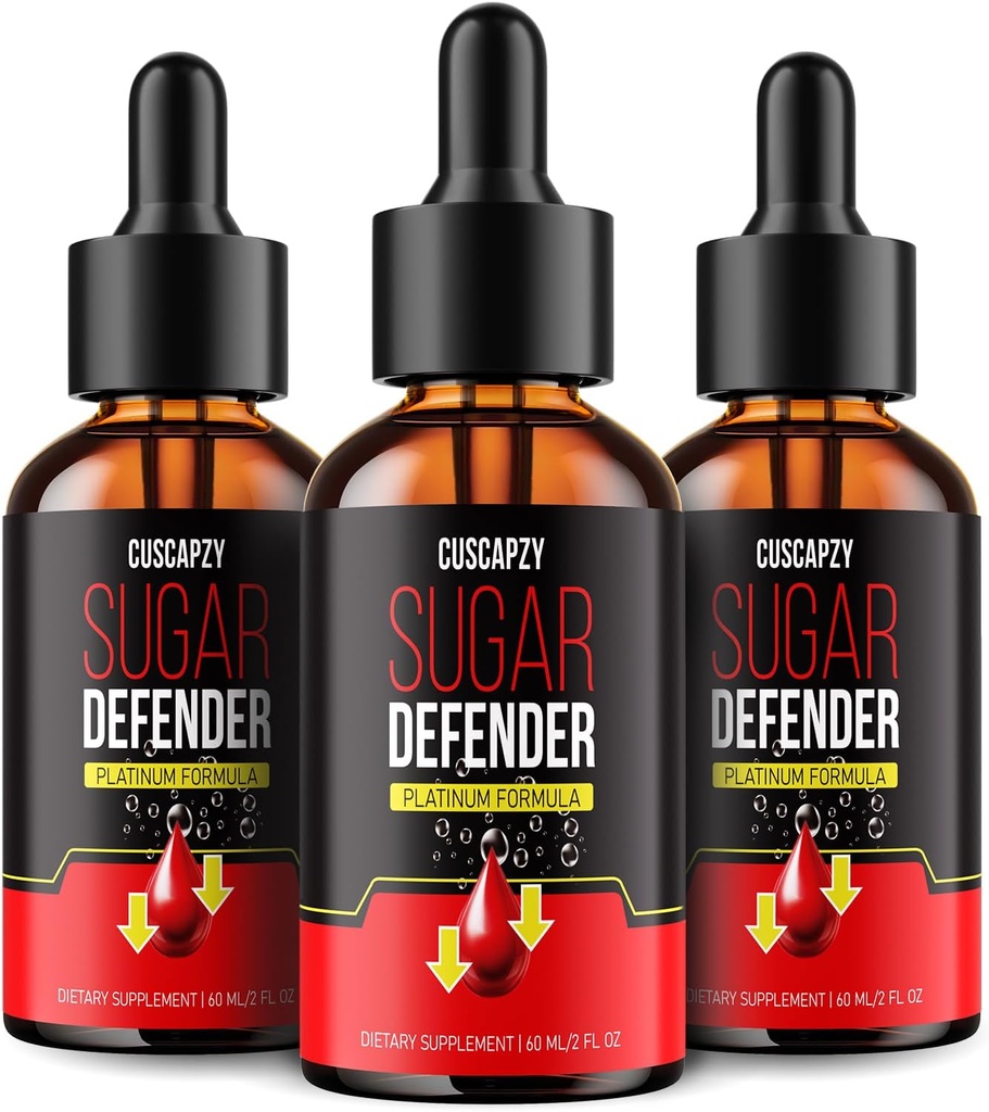 Brak recepty Wymagane, Sugar Defender Drops, Sugar Defender Liquid, Wzór Platinum, Opakowanie po 3