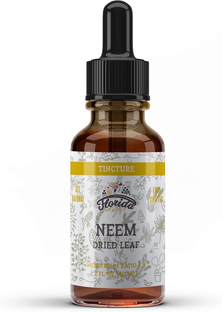 Neem Tincture, Organic Neem Extract, Neem Drops (Azadirachta Indica) Suszony Liść