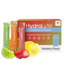 Hydralyte Low Sugar Rapid Rehydration - Lekko musujące pakiety proszku elektrolitu, 8 oz Serve Agregat 124; Variety Hydration Pakiety do nawadniania 124; Hydration for Heat, Travel, Ćwiczenia i Bachelorette Party (30 Count)