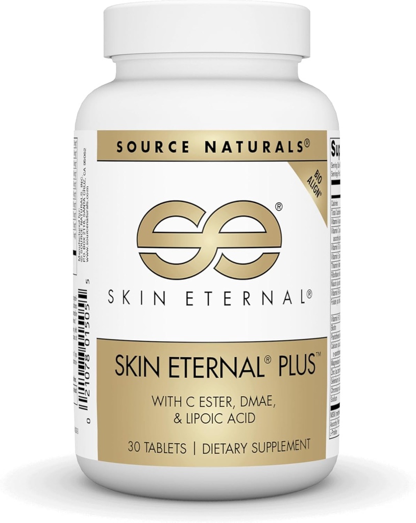 Źródło Naturals Skin Eternal Plus, z C Ester, DMAE, & Kwas lipowy - 30 tabletek